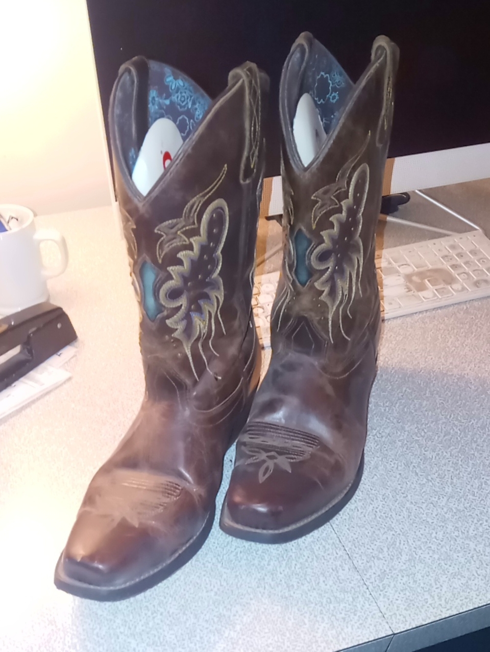 Laredo Brown Western Embroidered Boots